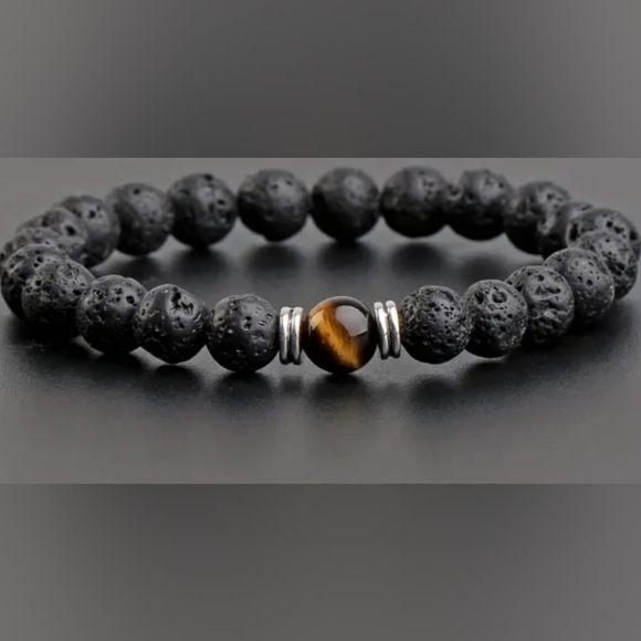 Natural land stone beaded bracelet - Picture 3 of 4